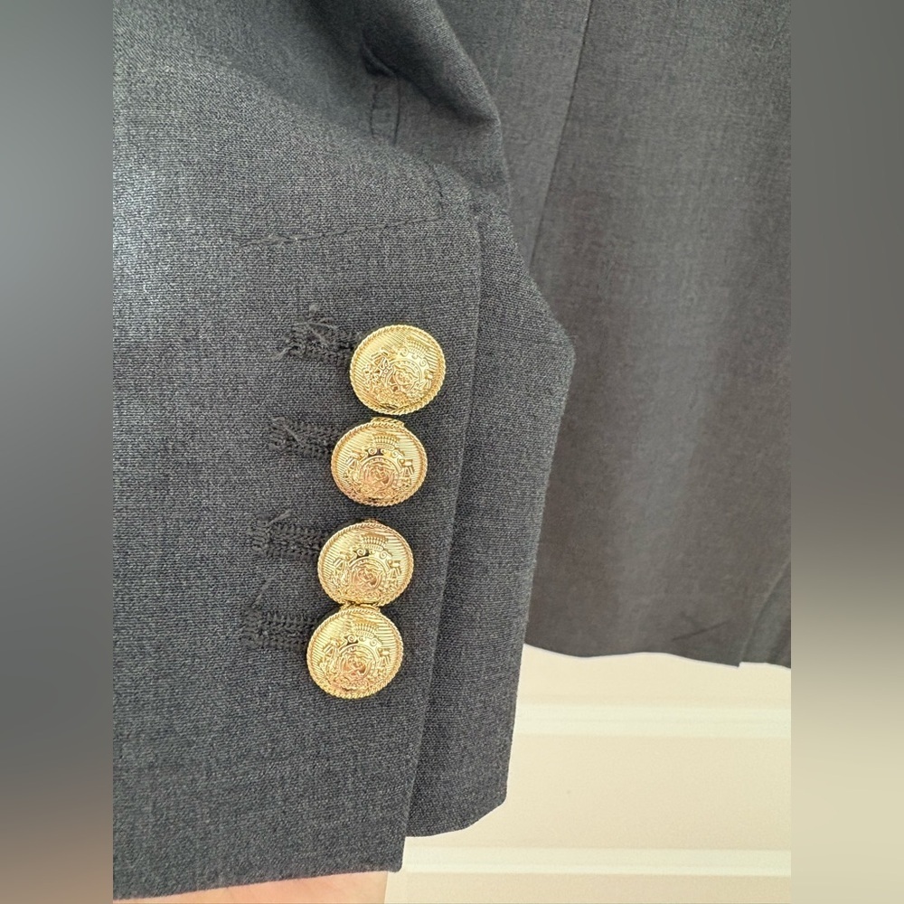 Zara Dark Grey Gold Button Blazer – Size Small - Picture 7 of 14